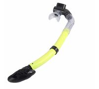 Snorkel Complet Sec avec Embout en Silicone, Tube Respiratoire Antipluie, 42cm, Rose - Confort Optimal, Valve de Vidange Double, Parfait pour Plongée et Snorkeling (Jaune)