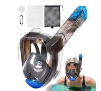 Snorkel Masque - Full Face Panoramic View Gear, Snorkeling with Anti Fog Lens, Comfortable Full Face Snorkel for Adults, Underwater Diving and Swimming, Snorkeling Gear for Women Men Pool