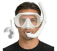 Snorkeling Gear for Adults - Anti-Leak Panoramic View Masque with Box, Foldable Snorkel Set with Adjustable Strap, Full Face Diving for Training, Island Tourism, Underwater Exploration, Beach Tri