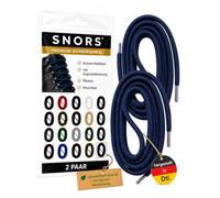 SNORS Lot de 2 paires de lacets ronds, 21 couleurs, 75-200 cm, diamètre : 5 mm, lacets de sécurité, pour chaussures de travail et chaussures de randonnée, indéchirables, lavables et robustes, bleu