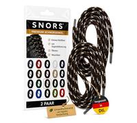 SNORS Lot de 2 paires de lacets ronds, 21 couleurs, 75-200 cm, diamètre : 5 mm, lacets de sécurité, pour chaussures de travail et chaussures de randonnée, indéchirables, lavables et robustes, marron
