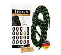 SNORS Lot de 2 paires de lacets ronds, 21 couleurs, 75-200 cm, diamètre : 5 mm, lacets de sécurité, pour chaussures de travail et chaussures de randonnée, indéchirables, lavables et robustes,