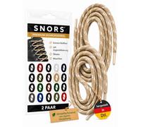 SNORS Lot de 2 paires de lacets ronds, 21 couleurs, 75-200 cm, diamètre : 5 mm, lacets de sécurité, pour chaussures de travail et chaussures de randonnée, indéchirables, lavables et robustes, Sable