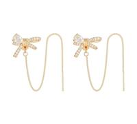 Snorvixre 1 Paire de Clips d ' Oreille Anti-Perte Design Papillon élégant pour écouteurs Freeclip 1/2, Boucle d ' Oreille à Breloques avec Pierres de zircone, chaîne d ' écouteurs