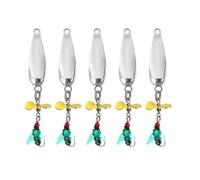 Snorvixre 5pcs Leurre Mouche Cuillère Spinner Paillettes Appât Hélice Pêche à la Mouche Accessoires Lame Vibrante Artificielle