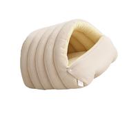 Snorvixre Abri pour chat fermé lavable Rembourrage en coton doux Housse en velours Lit réducteur de stress Base antidérapante Décoration de la maison Portable Confortable Lit pour chat