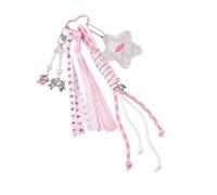 Snorvixre Accessoires de sac avec cadre acrylique et porte-clés en alliage étoile artisanat décoration de sac à la mode pour femmes et filles Porte-clés en corde tressée avec pendentif étoile, a