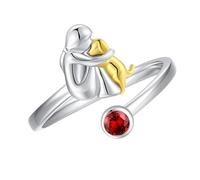 Snorvixre Anneaux en forme de cœur réglables pour filles et chiens Design de bijoux galvanisés Amoureux des animaux de compagnie Porter au quotidien Anneaux inspirants Animaux de compagnie, comme
