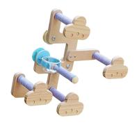 Snorvixre Arcade de jeu en bois avec perchoirs en corde de coton pour l'escalade et le plaisir de vol, et une base stable pour l'interaction sociale, qui favorise le vol et les activités d'escalade