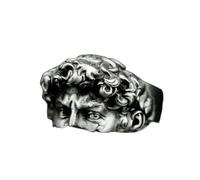 Snorvixre Bagues d'artiste contemporaines en argent avec texture martelée Design unisexe polyvalent pour des styles personnalisés Bagues expressives en argent fissuré