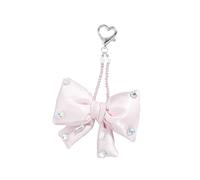 Snorvixre Beau ruban porte-clés porte-monnaie ornement tissu amical métal acrylique bijoux décoration pendentif de sac pour sac à dos strass nœuds porte-clés cadeau, b