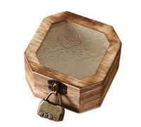 Snorvixre Begonia Motif floral Cadre en bois Boîte de rangement à bijoux pour table de maquillage Élégant Organisateur cosmétique Décoration de chambre à coucher Boîte de rangement, taille unique