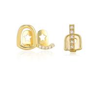 Snorvixre Bijou de dents creux combiné avec des pierres de zircone scintillantes, accessoire de corps en cuivre léger pour adultes, piercing tendance, Set of 2 pieces, comme décrit, Comme décrit