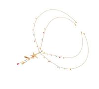 Snorvixre Bijoux de corps élégants, chaîne à pendentif étoiles de mer pour maillots de bain, chaîne à pendentif facile à porter, parfaite pour une escapade équatoriale, maillot de bain tendance