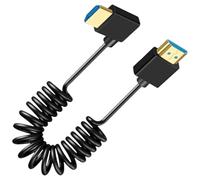 Snorvixre Câble à ressort 8K UHD2.1, connecteurs plaqués or, transmission de vitesse rapide, diamètre extérieur flexible 3,2 mm, pour tablettes, appareils photo, feuille d'aluminium blindée