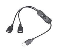 Snorvixre Câble de charge avec double sortie USB et interrupteur pour une utilisation à la maison, longueurs flexibles, alimentation rapide, rallonge USB