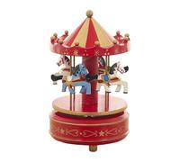 Snorvixre Carrousel de Noël - Boîte à musique avec mélodies classiques - Manivelle à la main - Décoration rotative élégante pour maisons de vacances, festivités - Boîte à musique rotative