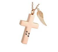 Snorvixre Collier souvenir pour animal de compagnie - Chaîne réglable - Urne croisée - Bijoux - Médaillon commémoratif pour chiens, chats, cendres, fourrures, rangement, monument pour animaux de
