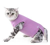 Snorvixre Combinaison de convalescence multifonctionnelle en coton mélangé, facile à laver, extensible pour lécher les animaux de compagnie après une chirurgie
