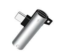 Snorvixre Convertisseur de son USB de type C 2 en 1 avec 3 connecteurs de 5 mm - Adaptateur simultané en aluminium à angle droit pour appareils mobiles - Réduction du bruit - Adaptateur USB C