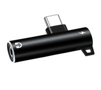 Snorvixre Convertisseur de son USB de type C 2 en 1 avec 3 connecteurs de 5 mm - Adaptateur simultané en aluminium à angle droit pour appareils mobiles - Réduction du bruit - Adaptateur USB C