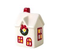 Snorvixre Décorations de maison en céramique, bougeoirs à piles, village de Noël, cadeau saisonnier, prêt pour les vacances, présentation céramique à piles