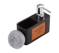 Snorvixre Distributeur de savon de cuisine avec récipient à éponge, ensemble 2 en 1 pour lavabo, gadgets de salle de bain