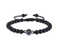 Snorvixre Élégant bracelet avec 100 langues « Je t'aime » avec projection en cristal, pierre mate, portable pour anniversaires, bijoux de couple, taille unique, comme décrit