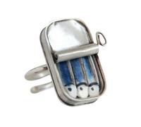 Snorvixre Élégantes boîtes à sardines, fabriquées en alliage solide, accessoire pour ajouter une touche humoristique à n'importe quelle tenue. Personnalisez vos bagues cadeaux