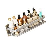 Snorvixre Étagère de rangement pour salle de bain peu encombrante, sans perçage, matériaux en alliage imperméable, adhésif sûr, étagère de salle de bain en alliage inoxydable