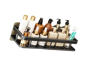 Snorvixre Étagère de rangement pour salle de bain peu encombrante, sans perçage, matériaux en alliage imperméable, adhésif sûr, étagère de salle de bain en alliage inoxydable