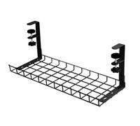 Snorvixre Étagère de rangement sous table, bureau à domicile, organisation des câbles, pas de perforation, rangement de cuisine, plateau de gestion des câbles en métal, bureau d'ordinateur