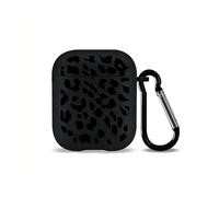 Snorvixre Étui de protection élégant avec motif animal pour écouteurs sans fil 1/2/3/4 avec matériaux flexibles étui antidérapant léopard noir TPU