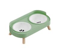 Snorvixre Gamelle double surélevée en céramique pour animaux de compagnie - Base antidérapante - Pour chiens et chats - Design résistant aux rayures - En céramique