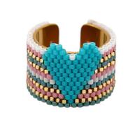 Snorvixre Handicraftsman Fabriqué à partir de paillettes en forme de cœur, perles antiques, plan non conformiste - Bijoux durables en acier inoxydable, cadeau, accessoires non conformistes, comme