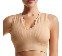 Snorvixre Haut d'entraînement respirant avec gilet de compression pour yoga, gym, design anti-choc, tissu en nylon, haute résistance, sans couture, yoga, course, sport