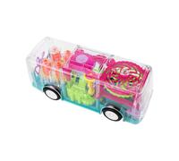 Snorvixre Jouet De Bus À Engrenages Interactif Voiture Lumineuse Musicale avec Rotation Véhicule d'apprentissage Éducatif pour Tout-Petits Compétences Motrices Véhicule 'Apprentissage 'Interaction