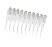 Snorvixre Lot de 10 petits leurres de pêche 35 mm en silicone à queue d'aiguille - Appâts souples - Simulation souple