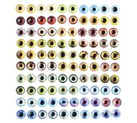 Snorvixre Lot de 100 pendentifs en forme d'yeux aléatoires pour accessoires faits à la main, cabochons en verre, accessoires de bijoux, 6mm, comme décrit
