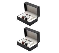 Snorvixre Lot de 2 boîtes de rangement modernes en cuir synthétique avec compartiments de protection - Boîte de présentation en cuir synthétique, taille unique, comme décrit