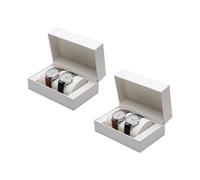 Snorvixre Lot de 2 boîtes de rangement modernes en cuir synthétique avec compartiments de protection - Boîte de présentation en cuir synthétique, taille unique, comme décrit