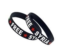 Snorvixre Lot de 2 bracelets robustes en silicone avec drapeaux syriens, bracelets souples et imperméables pour les amateurs de paix, bracelet robuste et étanche