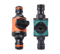 Snorvixre Lot de 2 raccords rapides anti-fuite avec interrupteur d'arrêt pour tuyaux d'arrosage, construction ABS, régulateur de débit, raccord rapide pour systèmes d'irrigation