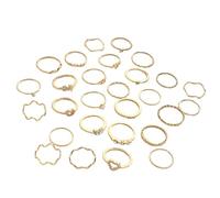 Snorvixre Lot de 28 bagues élégantes avec cœur - Accessoire portable pour le quotidien et les occasions spéciales - Pour un usage quotidien, comme décrit
