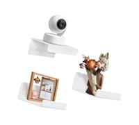 Snorvixre Lot de 3 étagères de rangement polyvalentes pour montage mural, organiseur mural solide en acrylique pour articles ménagers, organiseur mural avec support en métal