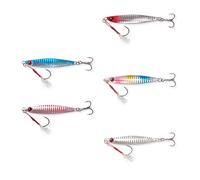 Snorvixre Lot de 5 appâts de pêche artificiels à couler rapidement en eau salée Appâts artificiels Appâts artificiels en métal Lents Jigs bouclés