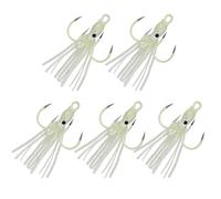 Snorvixre Lot de 5 leurres souples lumineux avec crochets - 6 cm/6,2 cm - Appâts de pêche artificiels pour la pêche