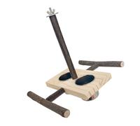 Snorvixre Mangeoire, jouet pour oiseaux, perchoir, entraînement sur pied, grattoir, molaire, jouet à mâcher pour perroquet, perruche, gobelet en acier inoxydable