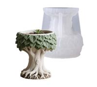 Snorvixre Moule en silicone artiste en forme d'arbre pour la fabrication de pots de plantes en ciment faits à la main - Bougeoir - Décoration de la maison - Projet d'artisanat - Moule de pot de fleurs