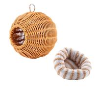 Snorvixre Nichoir à oiseaux synthétique avec support ventilé et coloré au hasard pour une vie d'oiseau en plein air toute l'année, résistante à la mastication, avec rembourrage aléatoire